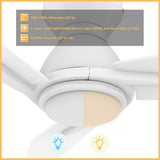 CALEN 48 inch 3 - Blade Flush Mount Smart Ceiling Fan with LED Light & Remote - LEDMyPlace