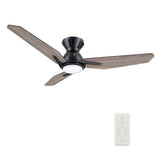 CALEN 52 inch 3 - Blade Flush Mount Smart Ceiling Fan with LED Light & Remote - LEDMyPlace
