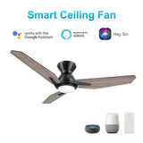 CALEN 52 inch 3 - Blade Flush Mount Smart Ceiling Fan with LED Light & Remote - LEDMyPlace