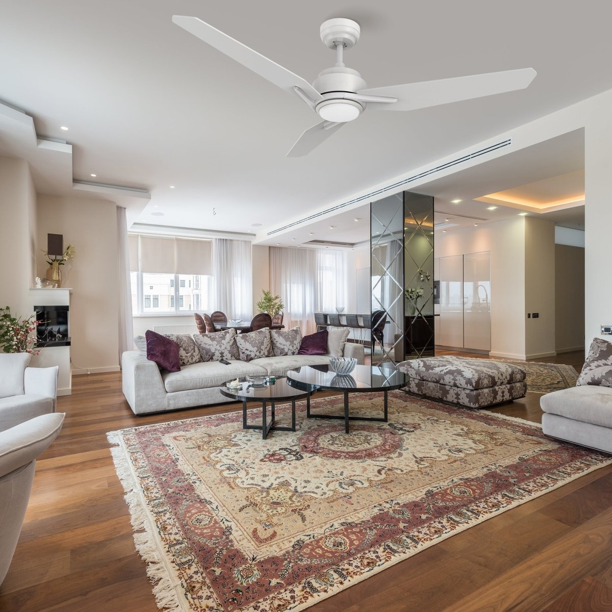 CALEN 52 inch 3 - Blade Smart Ceiling Fan with LED Light & Remote - LEDMyPlace