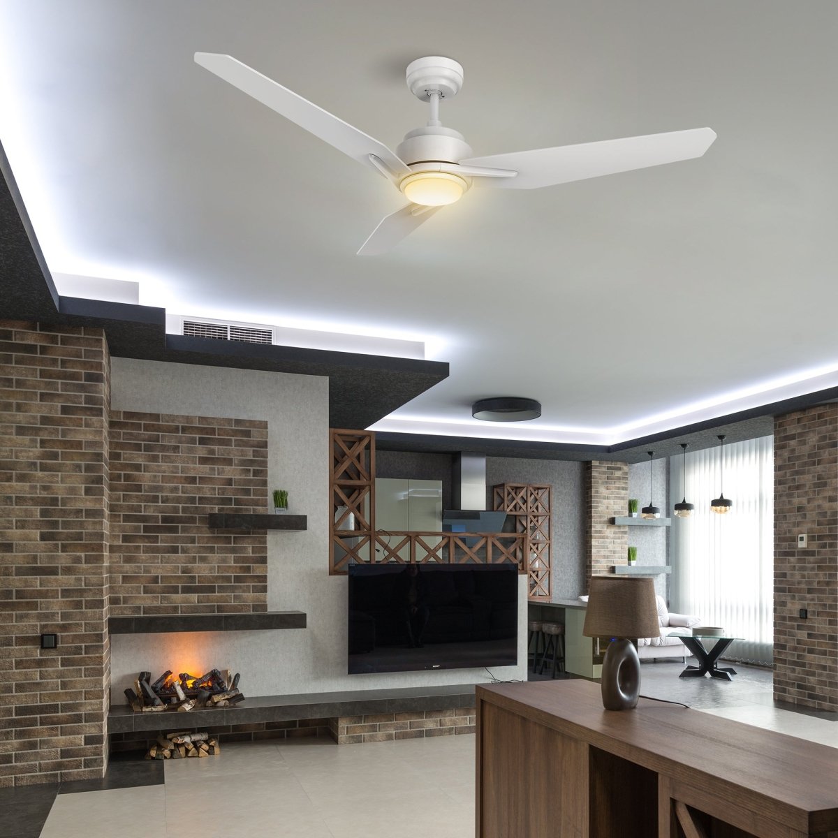 CALEN 52 inch 3 - Blade Smart Ceiling Fan with LED Light & Remote - LEDMyPlace