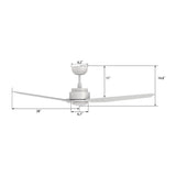 CALEN 56 inch 3 - Blade Smart Ceiling Fan with LED Light & Remote - LEDMyPlace