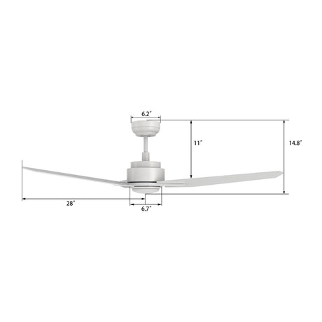 CALEN 56 inch 3 - Blade Smart Ceiling Fan with LED Light & Remote - LEDMyPlace