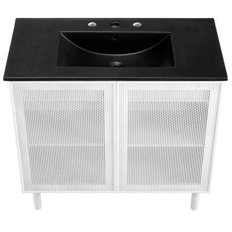 Calla 36" Perforated Metal Bathroom Vanity - BUILDMYPLACE