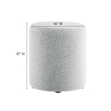 Callum 16" Round Woven Heathered Fabric Upholstered Ottoman - BUILDMYPLACE