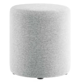 Callum 16" Round Woven Heathered Fabric Upholstered Ottoman - BUILDMYPLACE