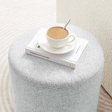Callum 16" Round Woven Heathered Fabric Upholstered Ottoman - BUILDMYPLACE