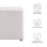 Callum 17" Square Woven Heathered Fabric Upholstered Ottoman - BUILDMYPLACE