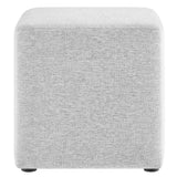 Callum 17" Square Woven Heathered Fabric Upholstered Ottoman - BUILDMYPLACE