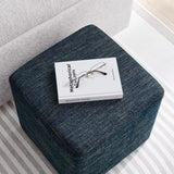 Callum 17" Square Woven Heathered Fabric Upholstered Ottoman - BUILDMYPLACE