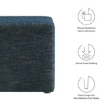 Callum 17" Square Woven Heathered Fabric Upholstered Ottoman - BUILDMYPLACE