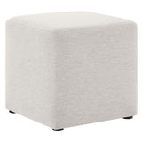 Callum 17" Square Woven Heathered Fabric Upholstered Ottoman - BUILDMYPLACE
