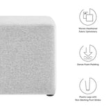 Callum 17" Square Woven Heathered Fabric Upholstered Ottoman - BUILDMYPLACE