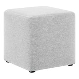Callum 17" Square Woven Heathered Fabric Upholstered Ottoman - BUILDMYPLACE