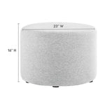 Callum Large 23" Round Woven Heathered Fabric Upholstered Ottoman - BUILDMYPLACE