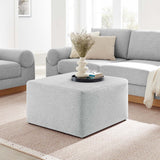 Callum Large 28" Square Woven Heathered Fabric Upholstered Ottoman - BUILDMYPLACE