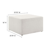 Callum Large 28" Square Woven Heathered Fabric Upholstered Ottoman - BUILDMYPLACE