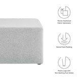 Callum Large 28" Square Woven Heathered Fabric Upholstered Ottoman - BUILDMYPLACE