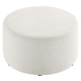 Callum Large 29" Round Woven Heathered Fabric Upholstered Ottoman - BUILDMYPLACE
