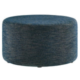 Callum Large 29" Round Woven Heathered Fabric Upholstered Ottoman - BUILDMYPLACE