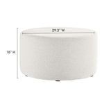 Callum Large 29" Round Woven Heathered Fabric Upholstered Ottoman - BUILDMYPLACE