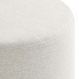 Callum Large 29" Round Woven Heathered Fabric Upholstered Ottoman - BUILDMYPLACE