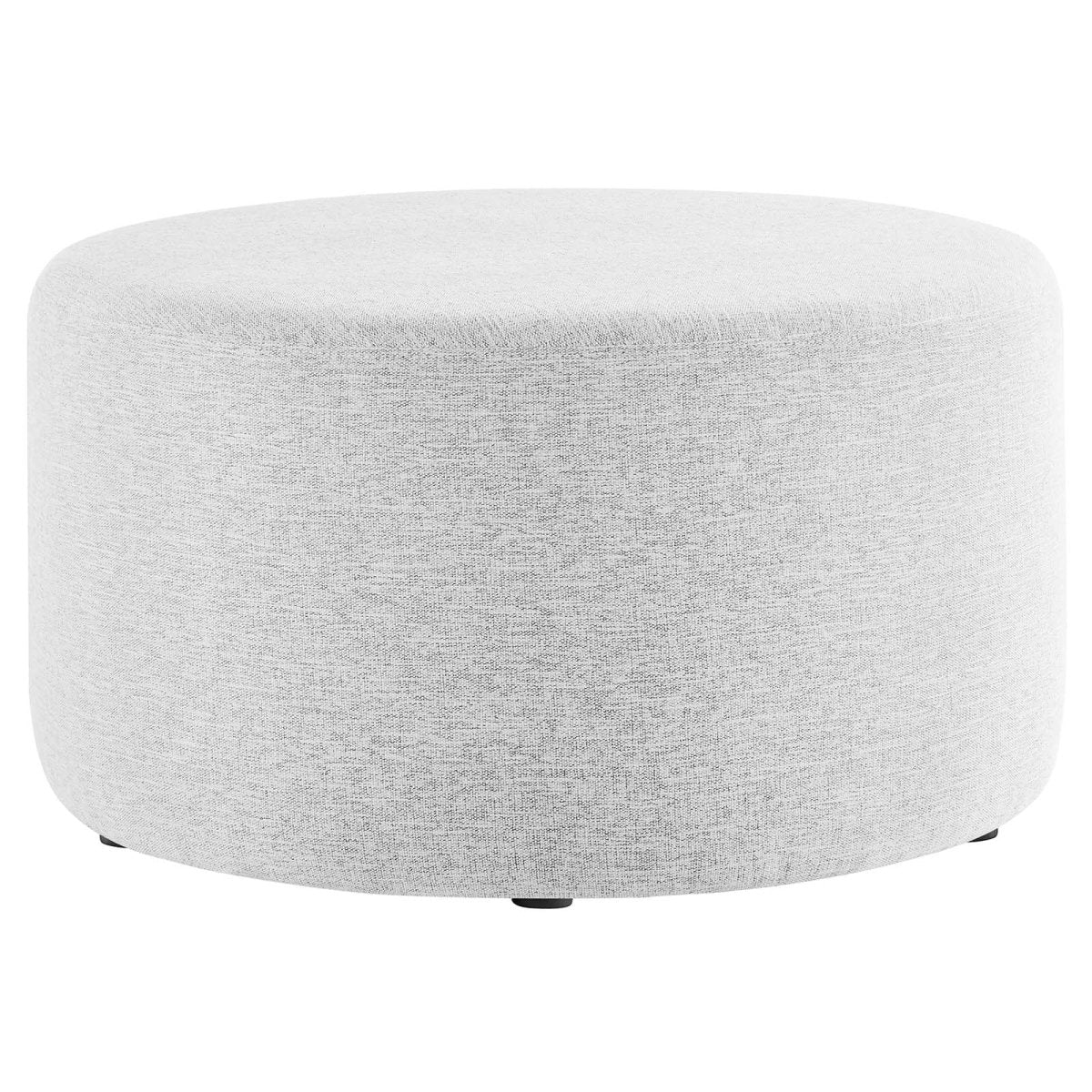Callum Large 29" Round Woven Heathered Fabric Upholstered Ottoman - BUILDMYPLACE
