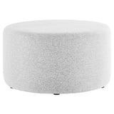 Callum Large 29" Round Woven Heathered Fabric Upholstered Ottoman - BUILDMYPLACE