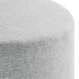 Callum Large 29" Round Woven Heathered Fabric Upholstered Ottoman - BUILDMYPLACE