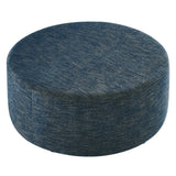 Callum Large 38" Round Woven Heathered Fabric Upholstered Ottoman - BUILDMYPLACE