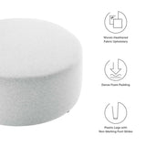 Callum Large 38" Round Woven Heathered Fabric Upholstered Ottoman - BUILDMYPLACE