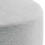 Callum Large 38" Round Woven Heathered Fabric Upholstered Ottoman - BUILDMYPLACE