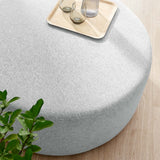 Callum Large 38" Round Woven Heathered Fabric Upholstered Ottoman - BUILDMYPLACE