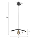 Camden Smoky Gray Glass Shade Creative Led Pendant Light - BUILDMYPLACE