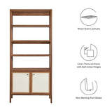 Capri 4 - Shelf Wood Grain Bookcase - BUILDMYPLACE