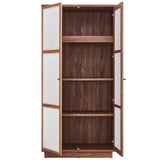 Capri 70" Tall Wood Grain Storage Cabinet - Walnut - BUILDMYPLACE