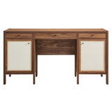 Capri Wood Grain Office Desk - BUILDMYPLACE
