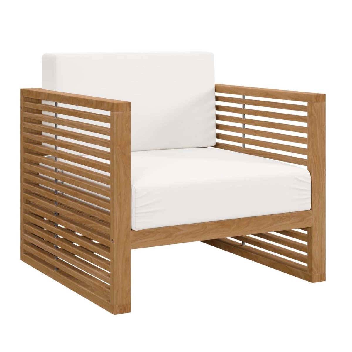 Carlsbad Teak Wood Outdoor Patio Armchair - BUILDMYPLACE