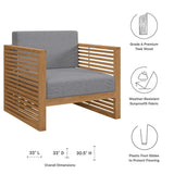 Carlsbad Teak Wood Outdoor Patio Armchair - BUILDMYPLACE