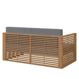 Carlsbad Teak Wood Outdoor Patio Loveseat - BUILDMYPLACE