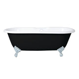 Cast Iron Double Ended Clawfoot Tub with 7 - Inch Faucet Drillings - BUILDMYPLACE
