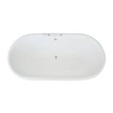 Cast Iron Double Ended Pedestal Tub with 7 - Inch Faucet Drillings, White - BUILDMYPLACE