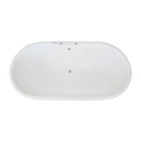 Cast Iron Double Ended Pedestal Tub with 7 - Inch Faucet Drillings, White - BUILDMYPLACE