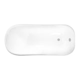 Cast Iron Single Slipper Pedestal Tub (No Faucet Drillings), White - BUILDMYPLACE