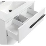 Cecilia 30 In. White Floating Bathroom Vanity with Cultured Marble Sink Top - BUILDMYPLACE