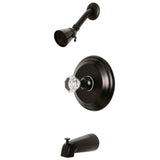 Celebrity Tub & Shower Faucet W/ Single Crystal Octagonal Knob Handle - BUILDMYPLACE