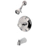 Celebrity Tub & Shower Faucet W/ Single Crystal Octagonal Knob Handle - BUILDMYPLACE
