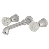 Celebrity Two Handle Two - handle 3 - Hole Wall Mount Bathroom Sink Faucet - BUILDMYPLACE