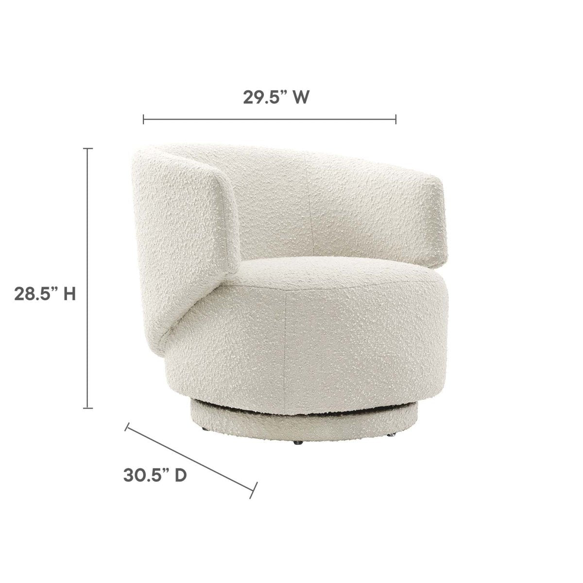 Celestia Boucle Fabric Swivel Chair - BUILDMYPLACE