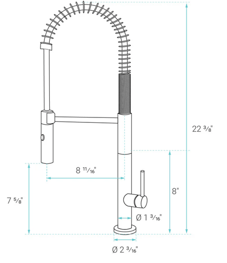 Chalet Single Handle, Pull - Down Kitchen Faucet in Brushed Nickel - BUILDMYPLACE